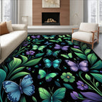 Enchanting Garden Butterflies Foliage Rug