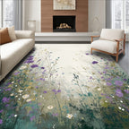 Wildflowers Watercolor Garden Design Rug