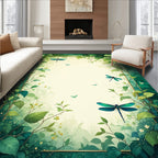 Dragonflies and Lush Greenery Nature Rug