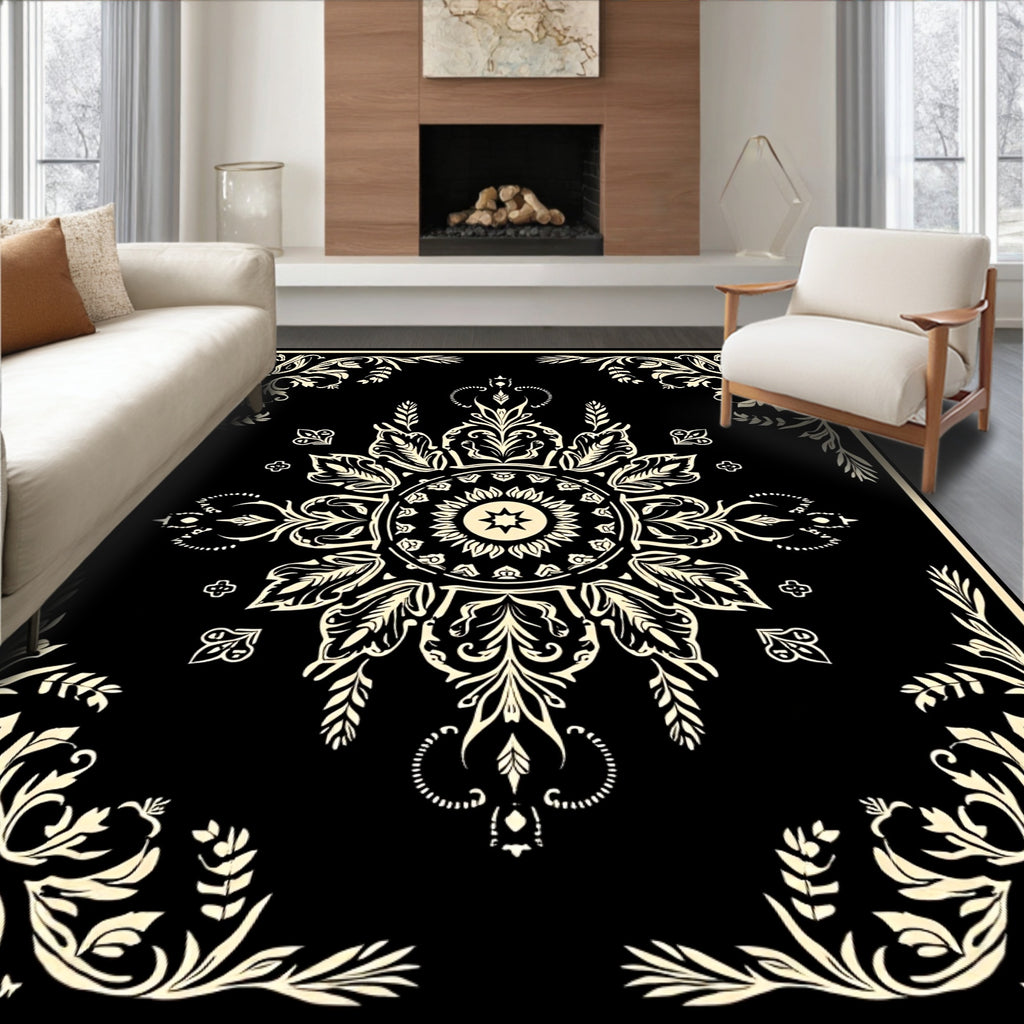 Ornate Floral Medallion Pattern Rug