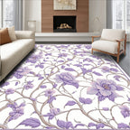 Lavender Floral Vine Pattern Rug