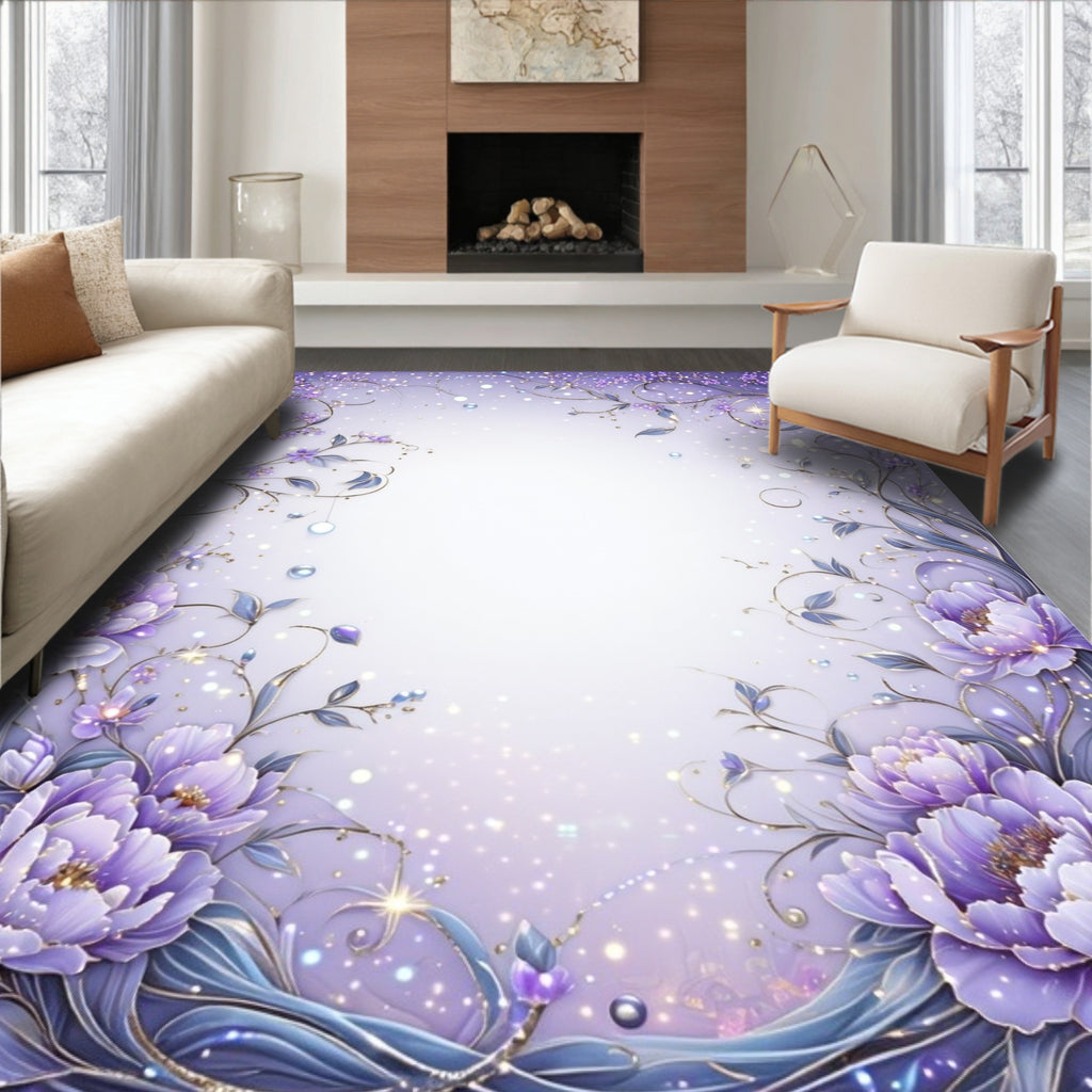 Enchanting Floral Whimsical Pattern Rug