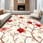 Elegant Floral Vine Serene Pattern Rug