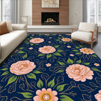 Vintage Rose Garden Floral Pattern Rug