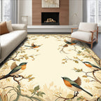 Bird Floral Branch Art Nouveau Rug