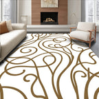 Elegant Brown Swirl Pattern Rug