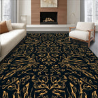 Elegant Orange Floral Symmetry Design Rug