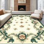 Vintage Floral Scroll Ornament Pattern Rug