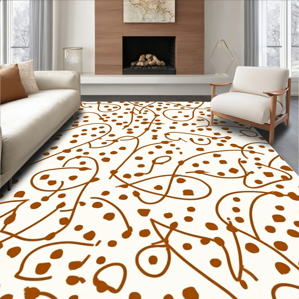 Whimsical Vine Dots Pattern Rug