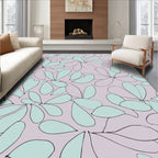 Soft Botanical Outline Pastel Rug