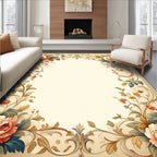 Vintage floral scrolls accent Rug