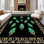 Emerald Foliage Patterned Rug