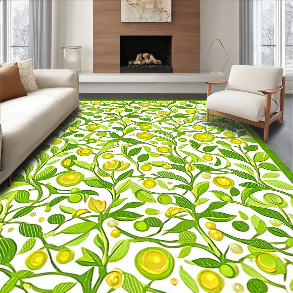 Lush Greenery Citrus Pattern Rug
