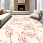 Soft Pink Floral Pattern Design Rug