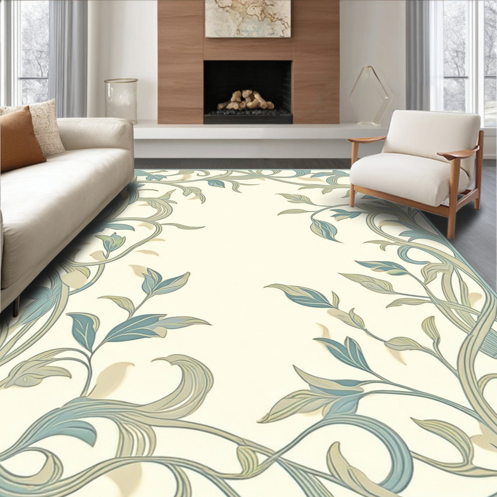 Art Nouveau Floral Vines Design Rug