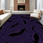Dark Floral Silhouette Pattern Rug