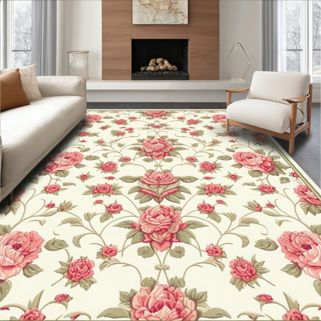 Vintage Floral Arrangement Design Rug