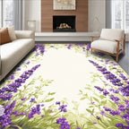 English Garden Lavender Floral Design Rug