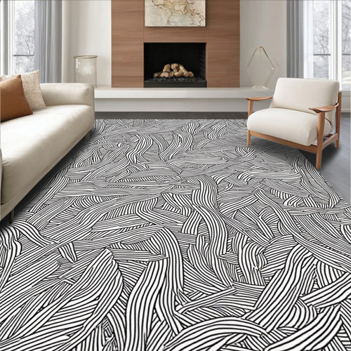 Abstract Organic Line Art Rug