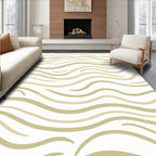 Oatmeal Cream Abstract Wavy Lines Rug
