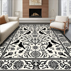 Birds And Floral Scrollwork Design Rug