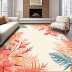 Tropical Floral Leaves Patterned Rug
