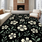 Cream Floral Vine Pattern Rug