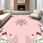Coral Cream Floral Frame Rug