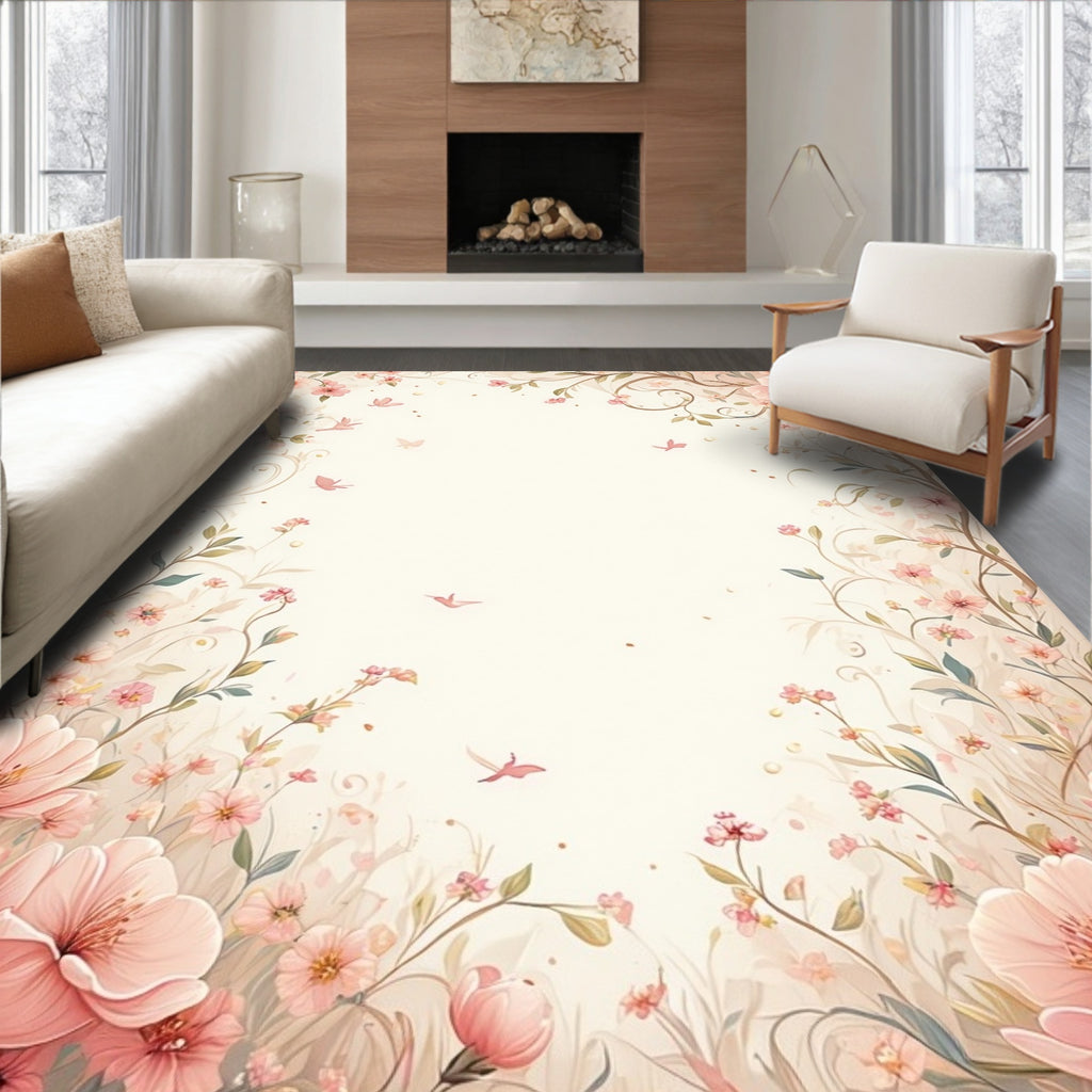 Whimsical Floral Garden Design Rug