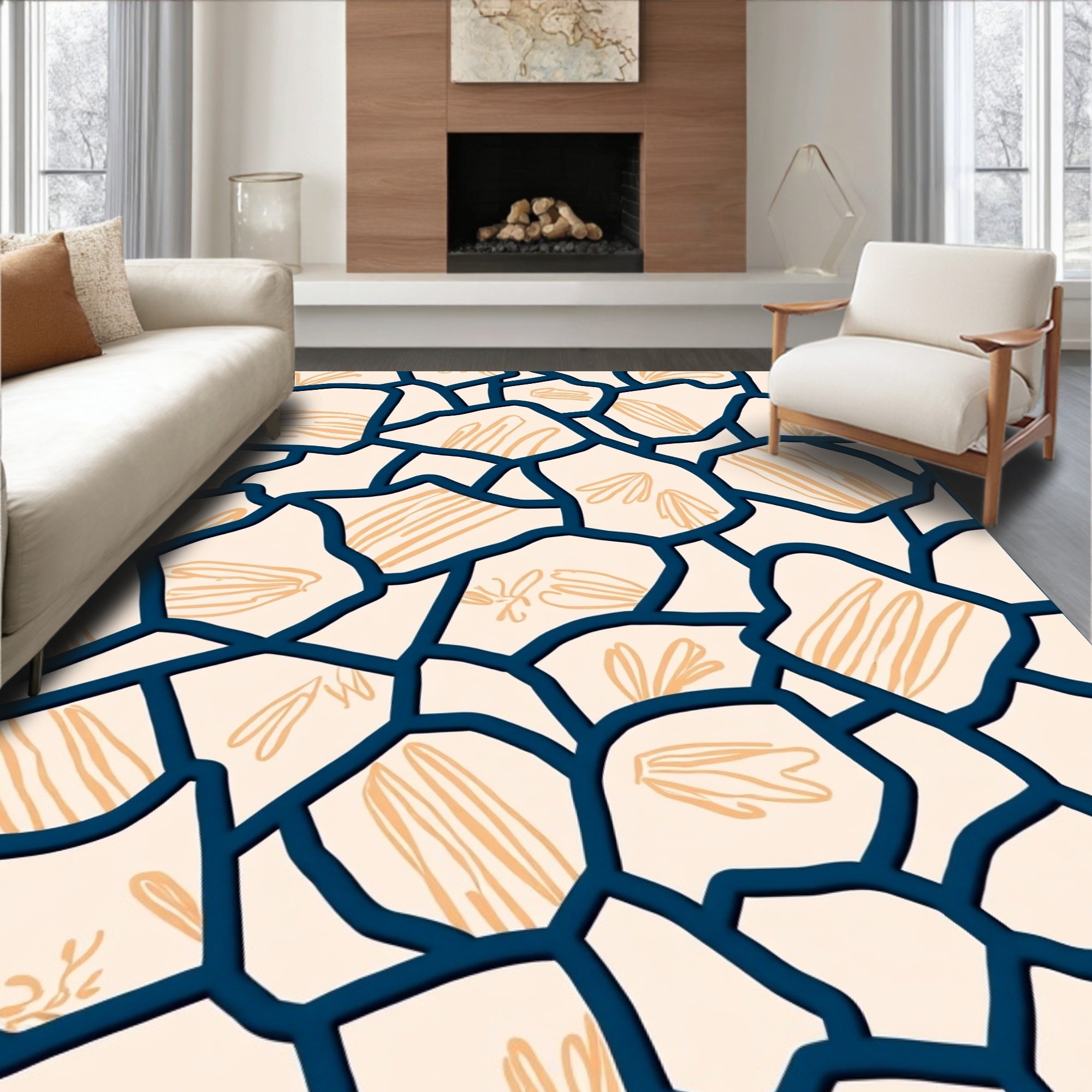Abstract Organic Tessellation Pattern Rug