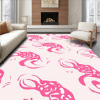 Pink Abstract Organic Pattern Rug