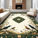 Birds and Flowers Garden Motif Rug