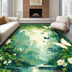 Enchanted Forest Butterflies Castle Pattern Rug