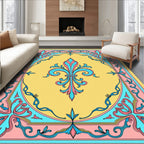 Fleur De Lis Abstract Patterned Design Rug