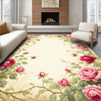Vintage Rose Vine Botanical Print Rug