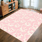 Ethereal Pink Cream Abstract Pattern Rug
