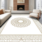 Intricate Circular Medallion Bordered Design Rug