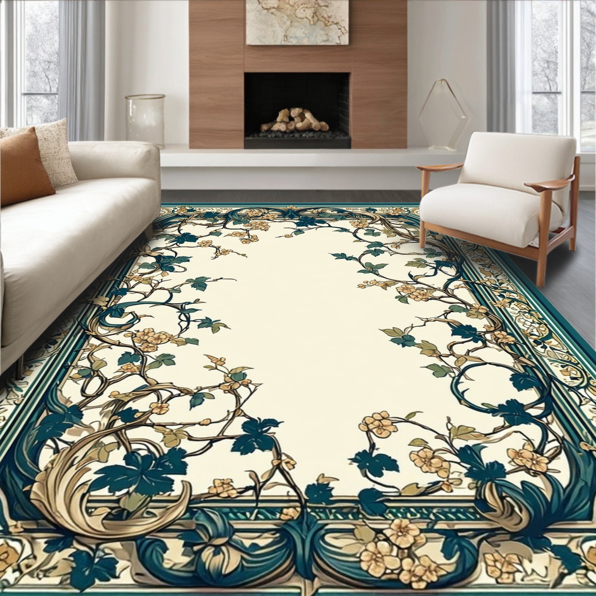 Vine And Floral Classic Inspired Rug