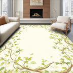 Delicate Vine And Leaf Border Design Rug
