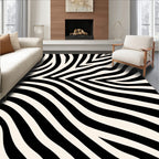 Bold Black Ivory Zebra Stripe Rug