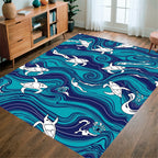 Oceanic Turtle Print Design Rug