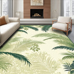 Tropical Leaf Patterned Verdant Scene Rug
