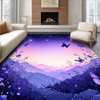 Whimsical Butterfly Night Sky Design Rug
