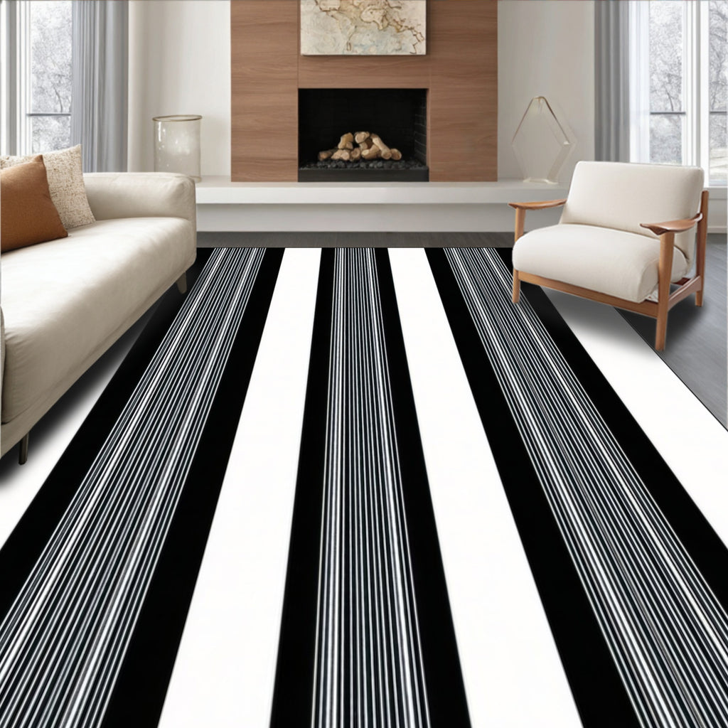 Bold Vertical Stripe Pattern Rug