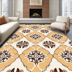 Ornate Floral Geometric Arrangement Rug