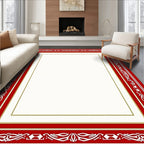 Ornate Red Geometric Pattern Rug
