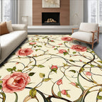 Vintage Rose Vine Floral Pattern Rug