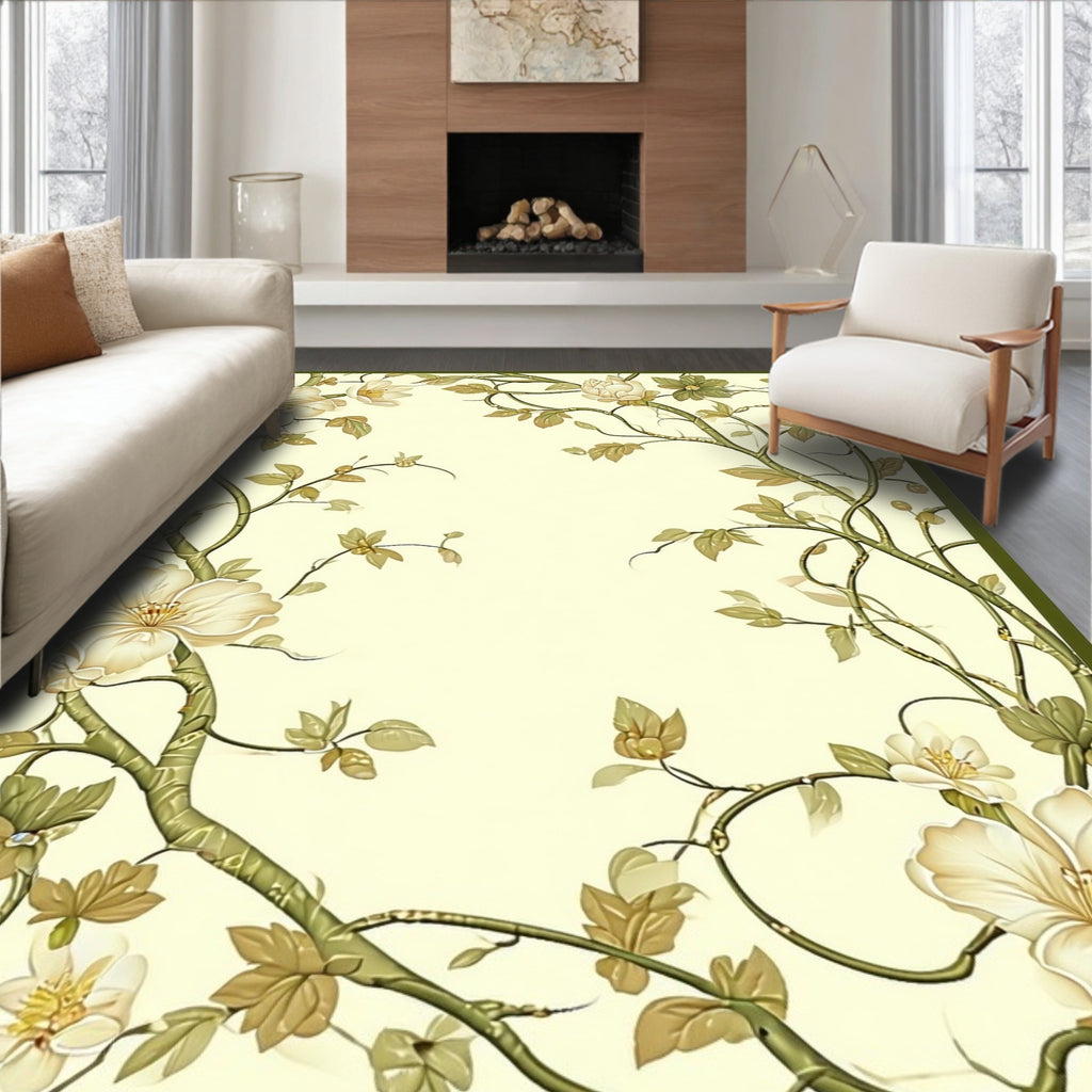 Botanical Vine Floral Garden Design Rug