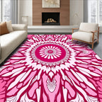 Mandala Floral Patterned Pink Intricate Rug