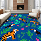 Tiger and Toucan Jungle Pattern Rug